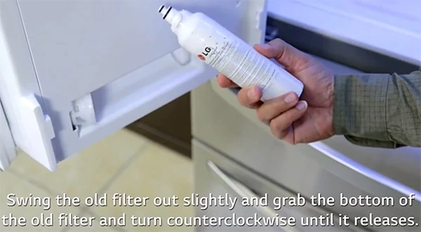 change water filter in LG French door refrigerator