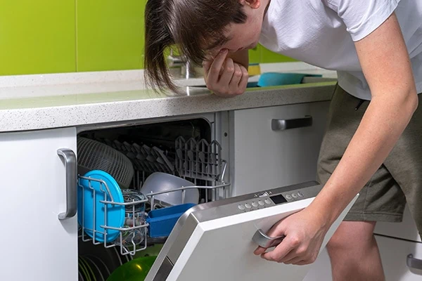 smelly GE dishwasher